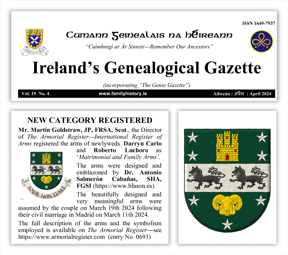 Darryn Carlo and Roberto Luchoro, Ireland's Genealogical Gazette