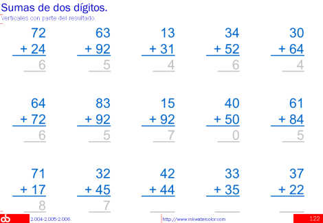 Sumas y restas verticales de dos y tres dgitos