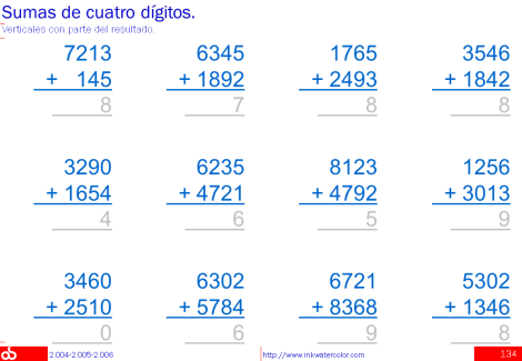 Sumas y restas verticales de cuatro y cinco dgitos