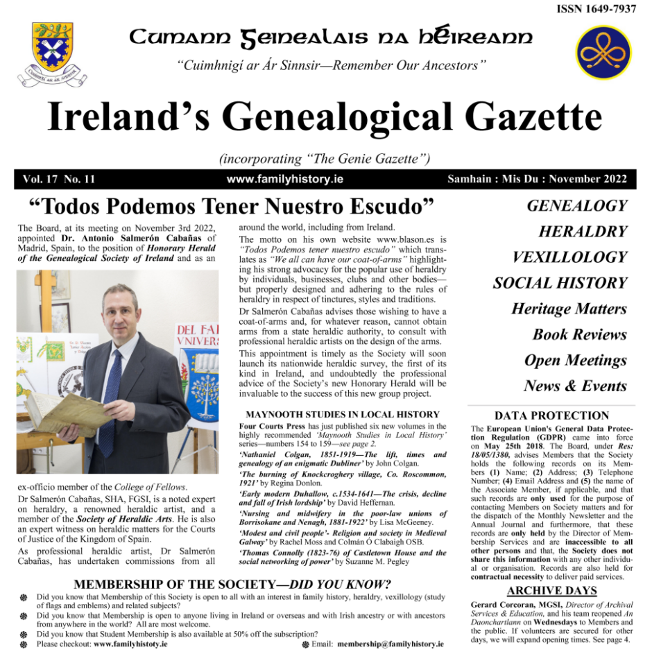Heraldo Honorario de la Genealogical Society of Ireland