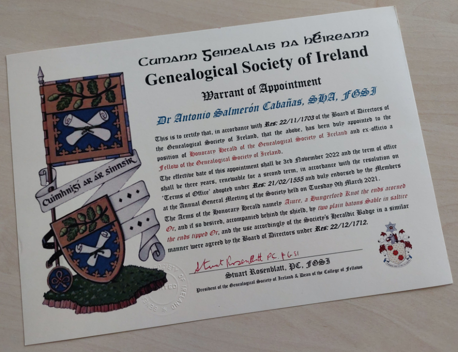 Fellow de la de la Genealogical Society of Ireland