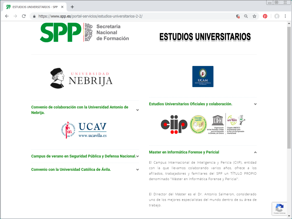 El Sindicato Profesional de Polica, SPP, cataloga el Mster en Informtica Forense y Pericial del CIIP