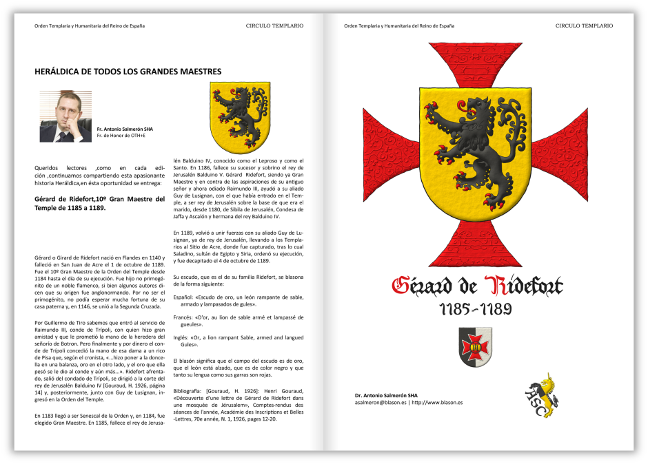 Artculo sobre el escudo de armas de Grard de Ridefort