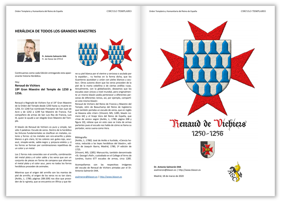 Artculo sobre el escudo de armas de Renaud de Vichiers