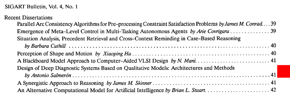 ACM Press, Sigart Bulletin, volumen 4, n�mero 1, enero de 1993