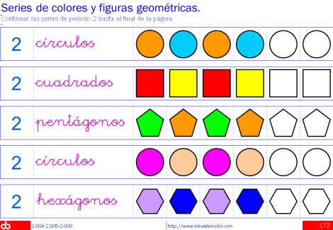 Series numéricas, de colores y figuras geométricas
