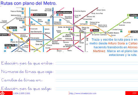 Planos y rutas en el Metro de Madrid